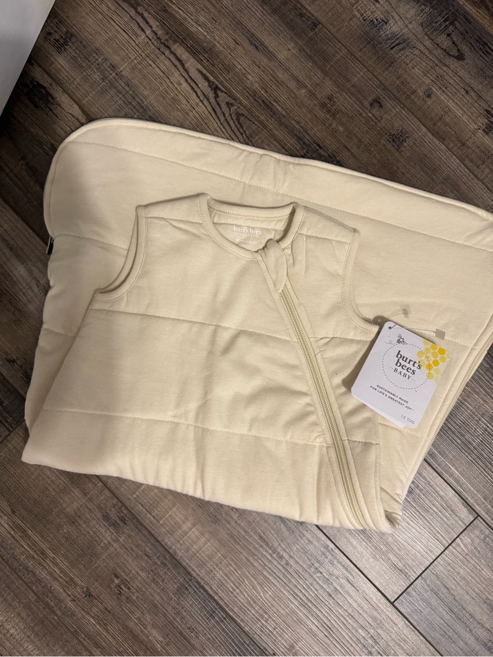 Burt's Bees Baby Cream Quilted Sleeveless Sleep Sack